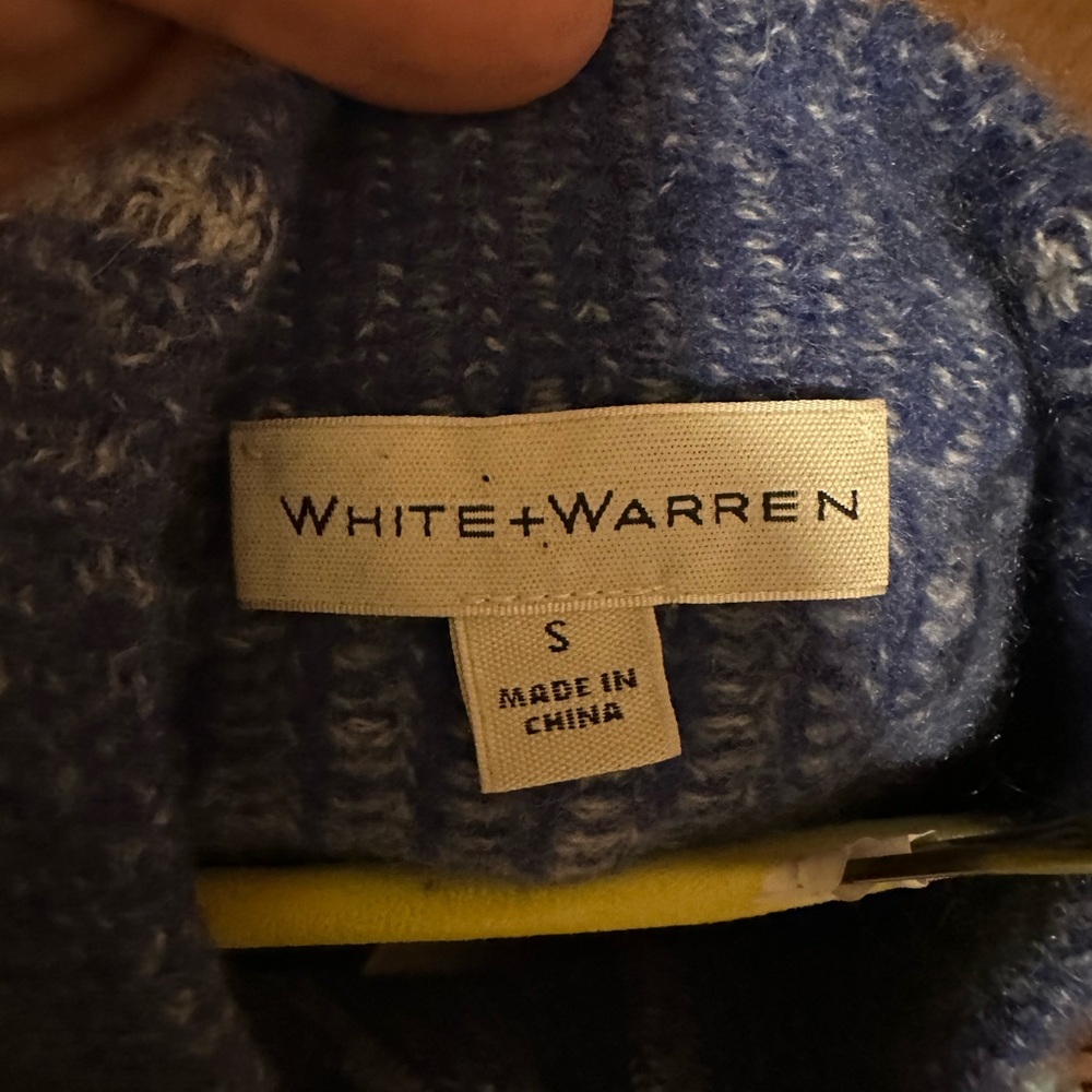 White + Warren Blue Sweater - Picture 3 of 5